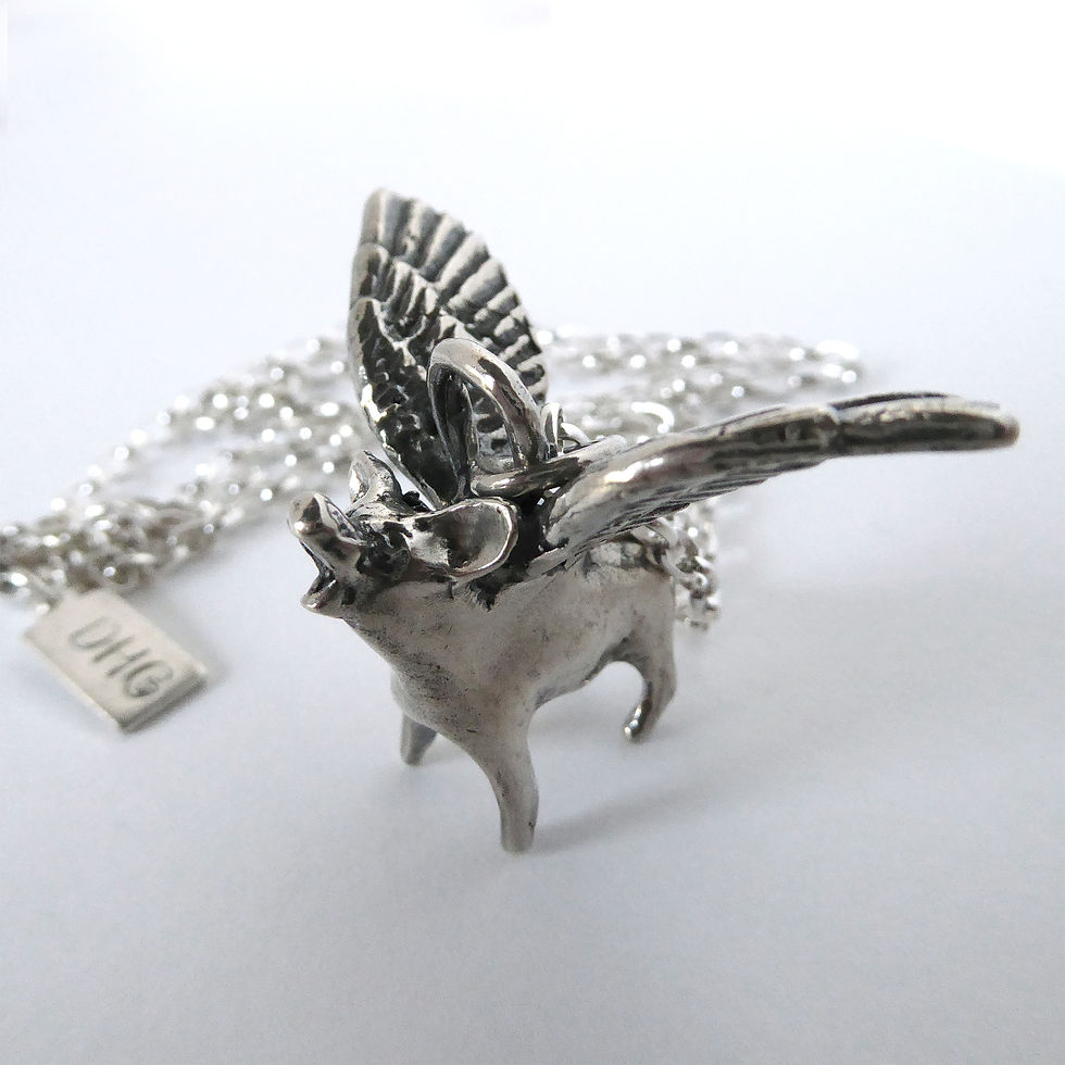 Thumbnail: Flying Pig Pendant #1 "Spread Your Wings"