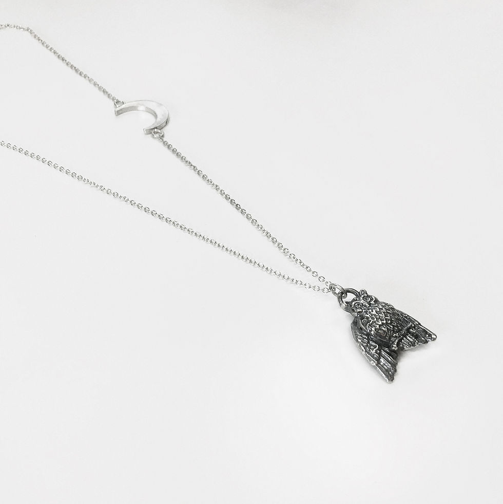 Thumbnail: Night Owl Necklace in Sterling Silver