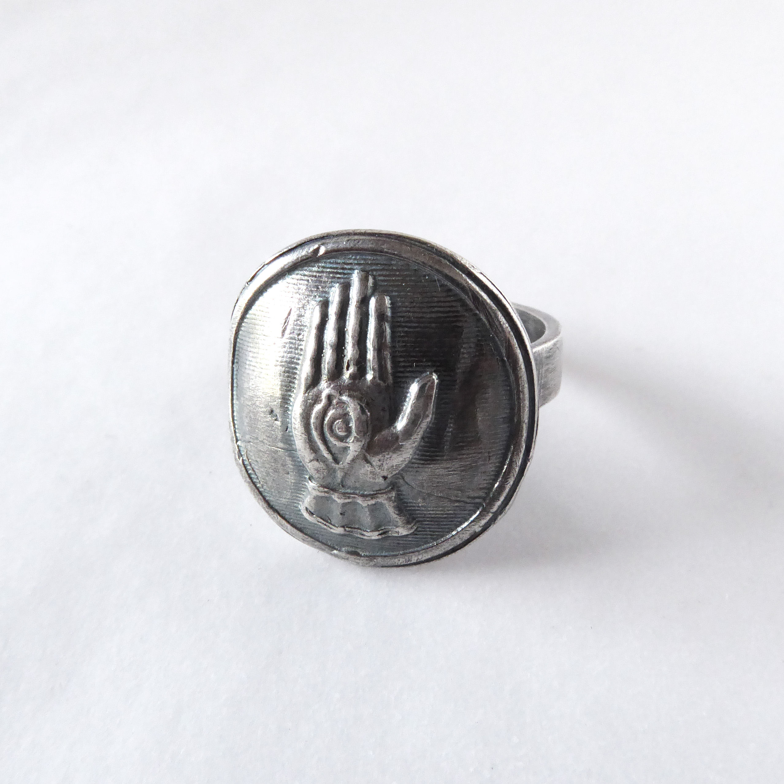 Eye Amulet Ring in Sterling Silver