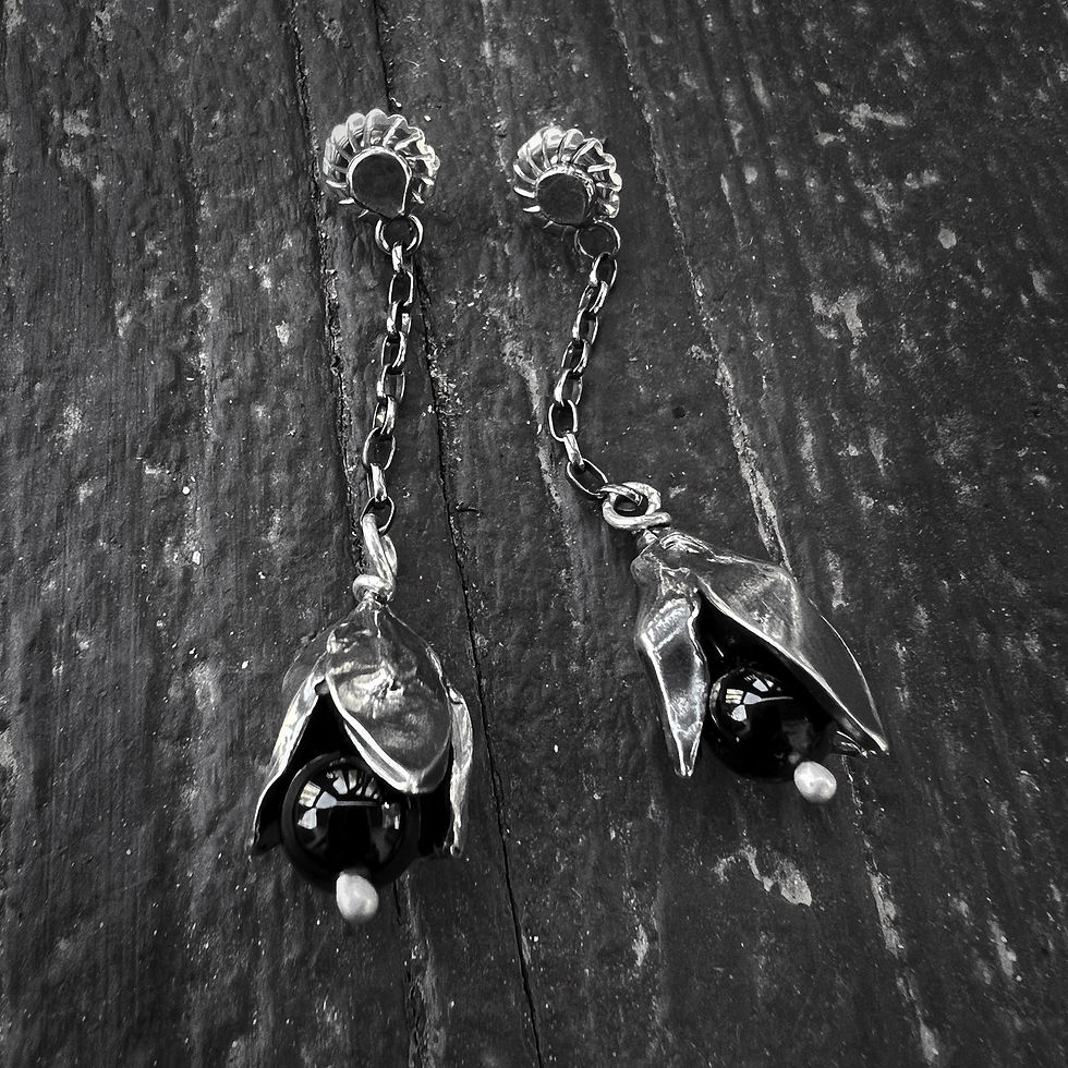 Thumbnail: Dark Floral Belladonna #2 Earrings