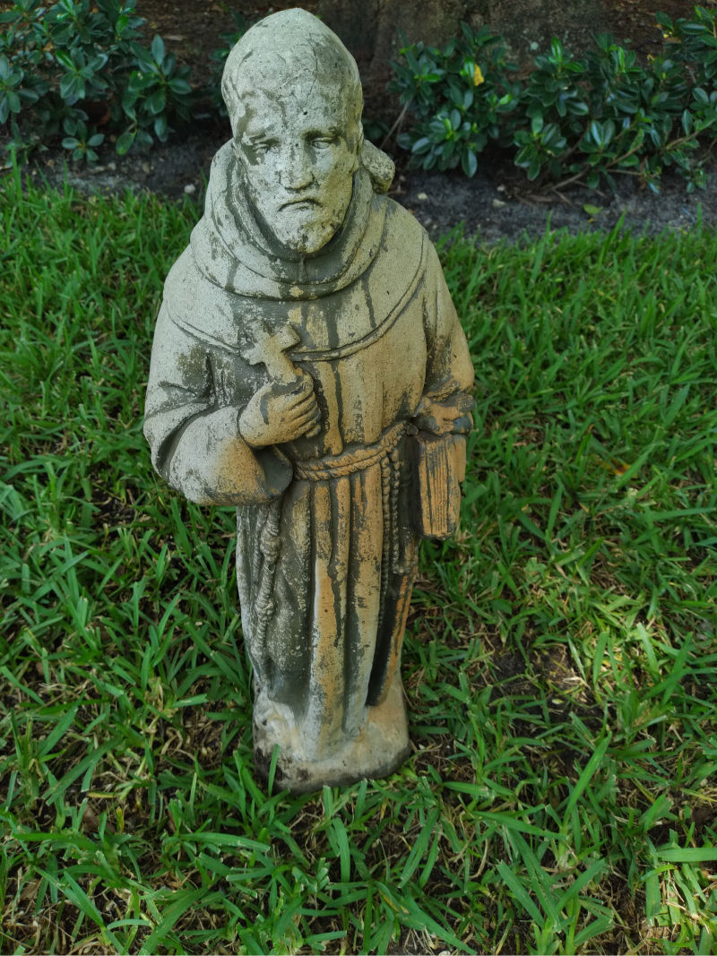 Saint Francis statue that was at Eugene's home for many years
