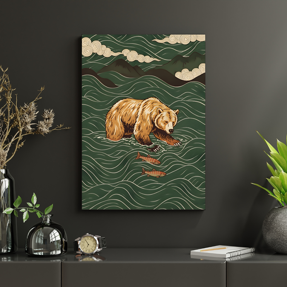 Thumbnail: Bear of the Wild River – Nature Art Print