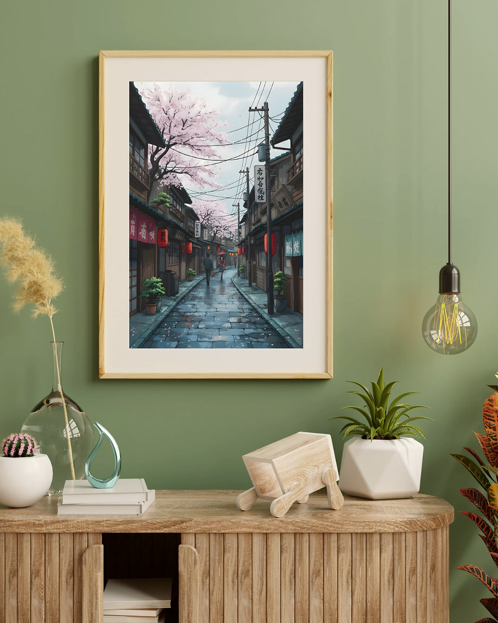 Thumbnail: Blossom Street – Japanese Alleyway Art Print