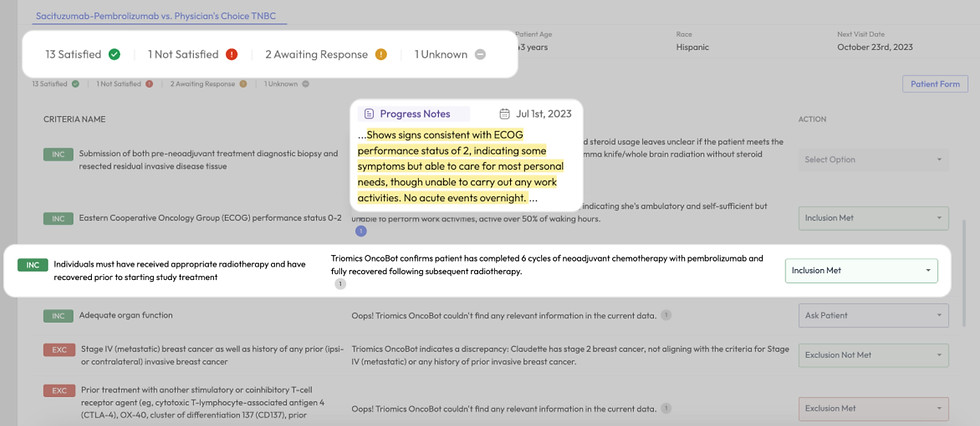 Our software cites patient charts to protect against hallucination, a known challenge for generative AI solutions.