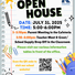 Open House July 31st,  5:00-6:00PM