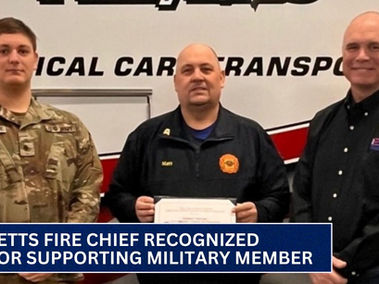 Letts fire chief receives Patriot Award from firefighter
