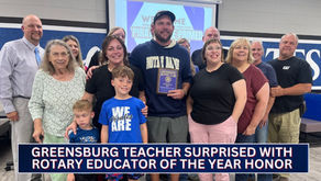 Greensburg teacher surprised with Rotary Educator of the Year honor