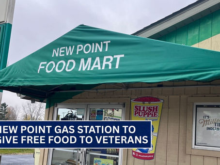 New Point gas station to offer free food to veterans Tuesday