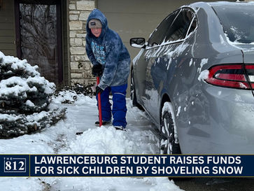 Lawrenceburg fifth grader shoveling snow for good cause 