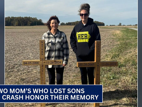 Two mom's who lost sons in same crash place memorials together 