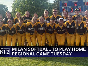 Milan softball to play home Regional game Tuesday