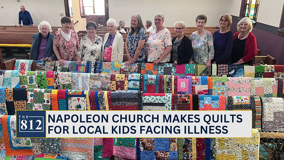 Members of Napoleon church deliver quilts for sick kids on Sunday