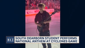 South Dearborn student performs Anthem at Cyclones game 