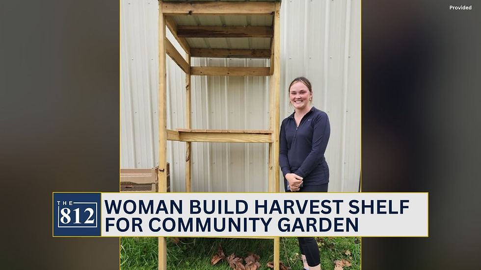 Greensburg woman build harvest shelf for community garden