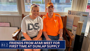 Phone pals meet for first time at Dunlap Supply