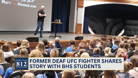Former deaf UFC fighter shares story with BHS students 