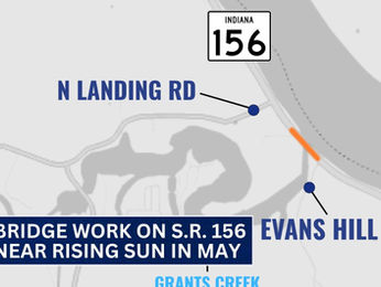 Bridge work on S.R. 156 near Rising Sun in May