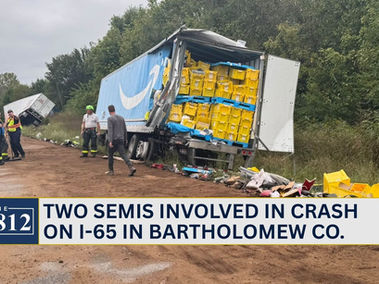 Two semis involved in crash on I-65 in Bartholomew Co.