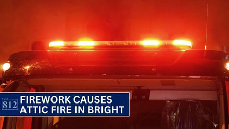 Firework causes attic fire in Bright