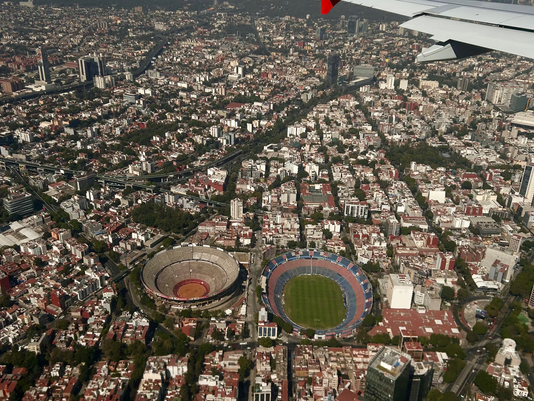 View of Mexico City from plane