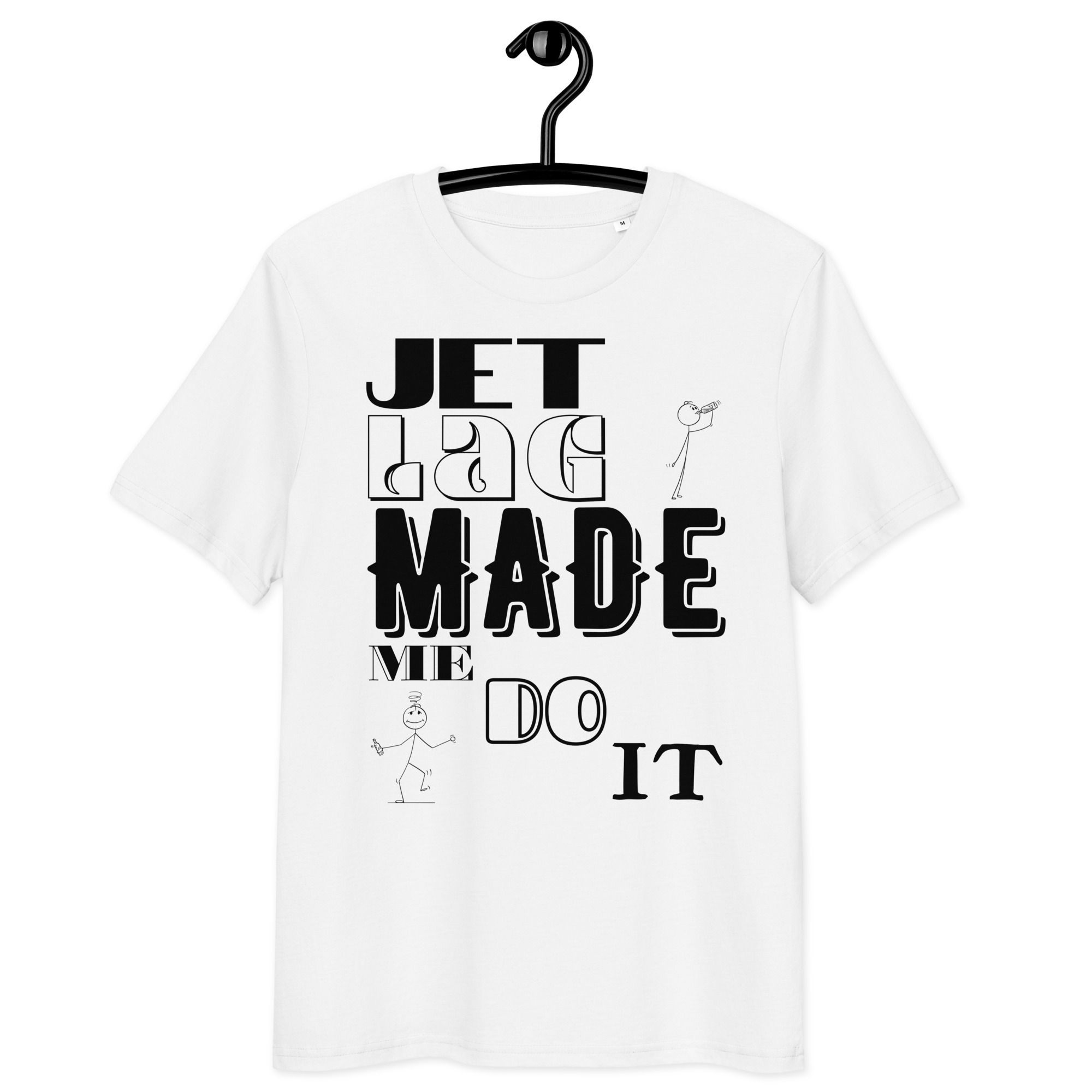 Jet Lag WHT Unisex Organic Ribbed Neck Tee