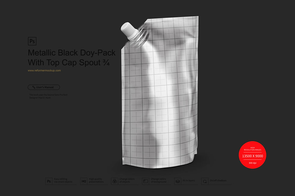 Thumbnail: Metallic Doy-Pack With Top Cap Spout ¾