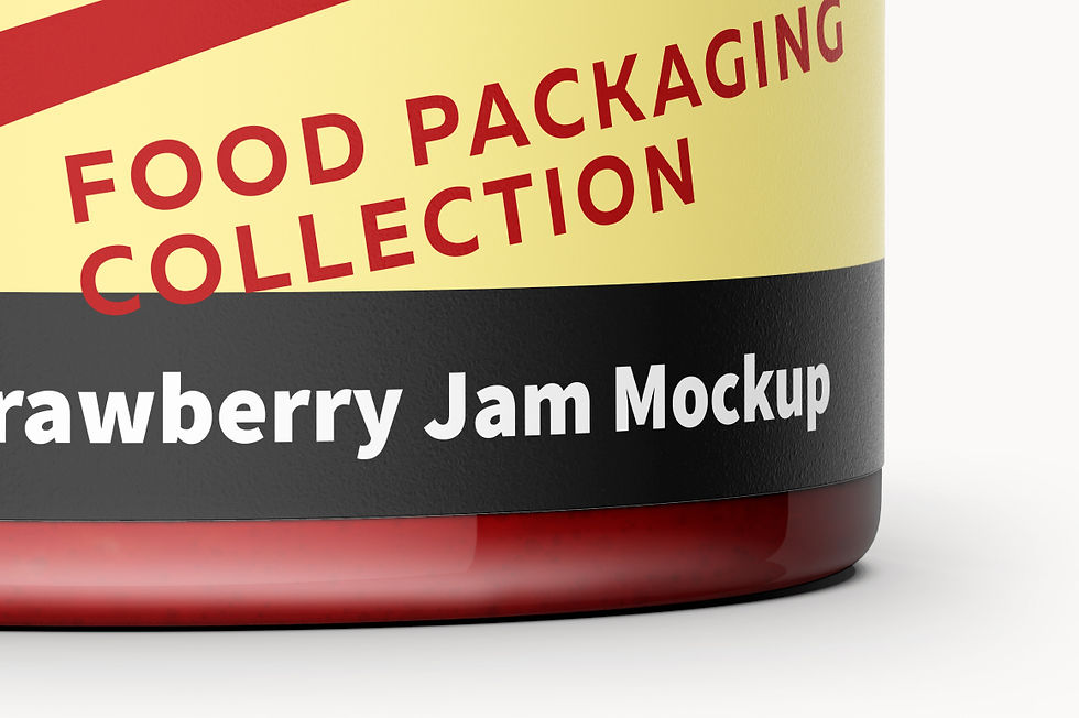 Thumbnail: Glass Jar with Strawberry Jam Mockup