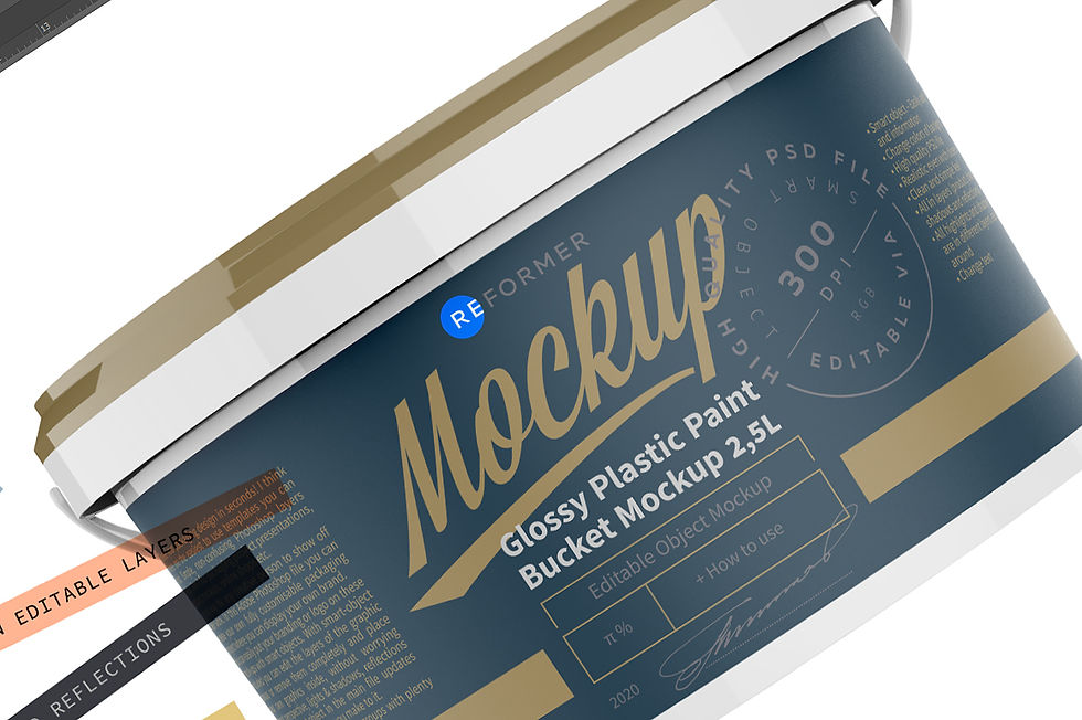 Thumbnail: Glossy Plastic Paint Bucket Mockup 2,5L