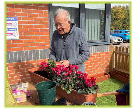 Dementia friendly gardening activity at the Sage House sensory garden near Chichester