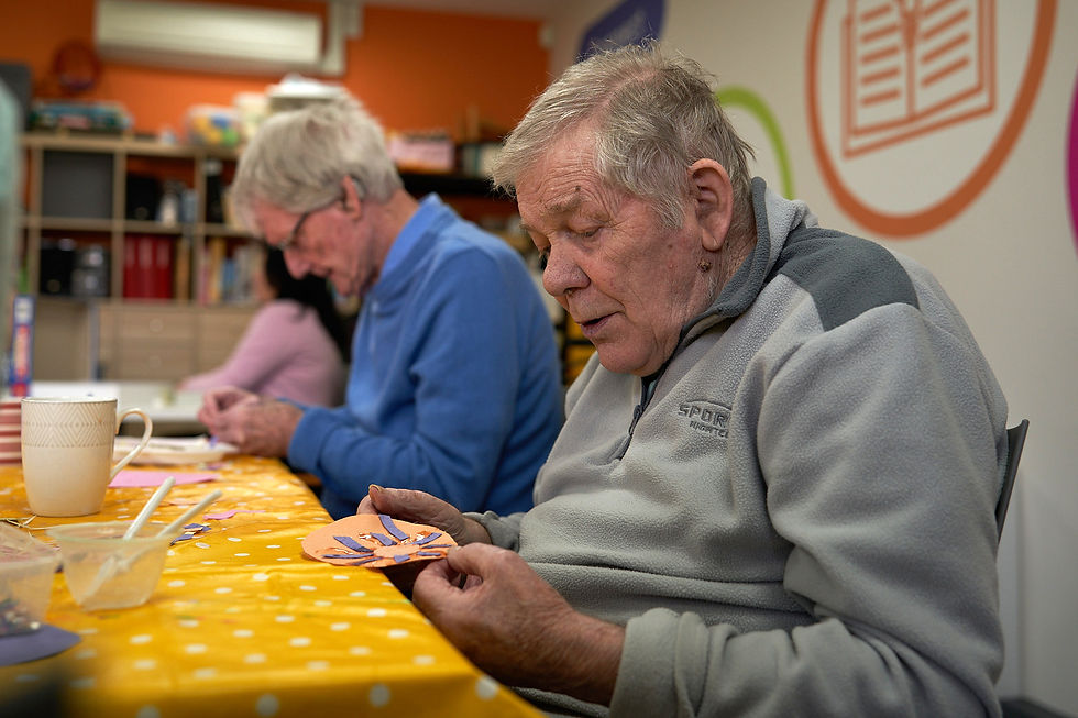 Dementia art activity at Sage House dementia hub in Tangmere, Chichester