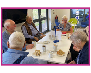 Dementia chatter table at Sage House near Chichester