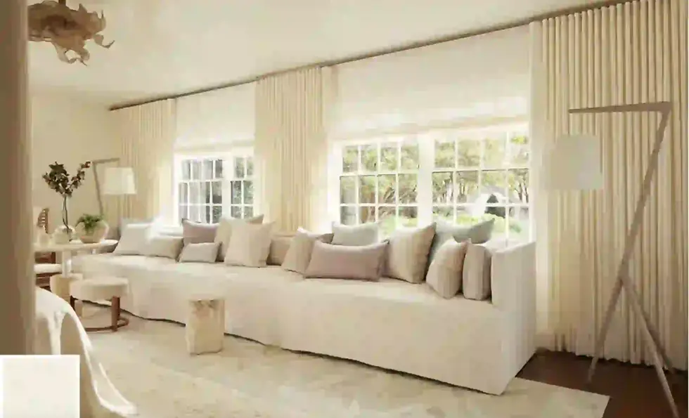 Close-up of luxurious textured drapes in a modern home