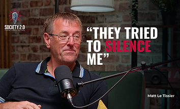 Matt Le Tissier seated at a podcast microphone, with bold thumbnail text reading Football’s Outspoken Legend.
