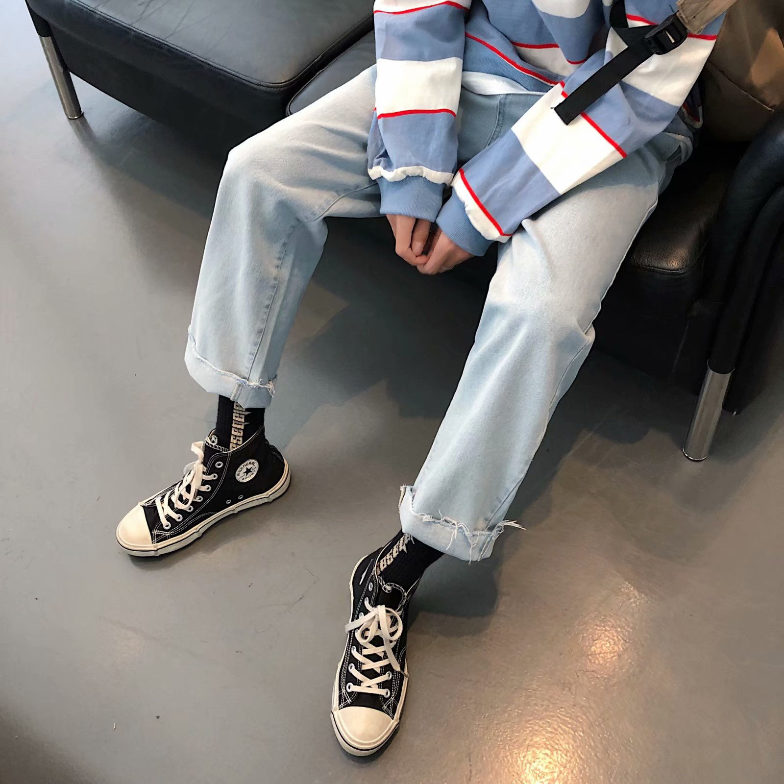 Retro Style Casual Wide Jeans