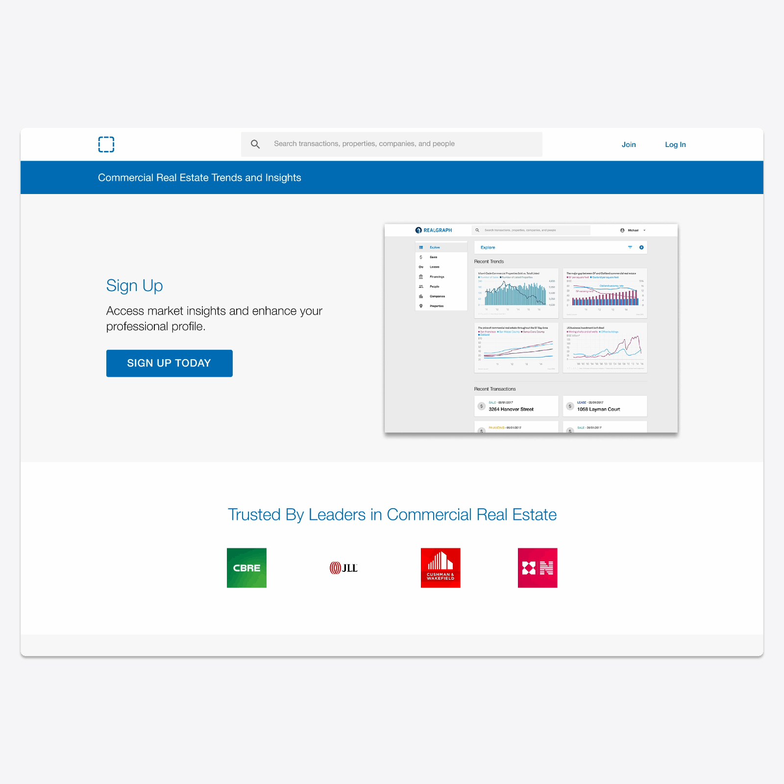 A commercial real estate web database.