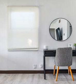 Study desk next to window