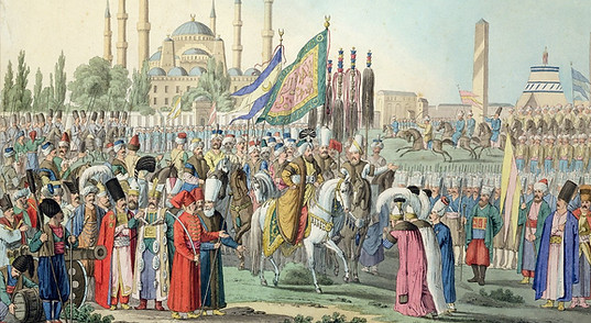 French_School_-_The_Turkish_Sultan_reviewing_his_Janissaries_-_(MeisterDrucke-414472).jpg