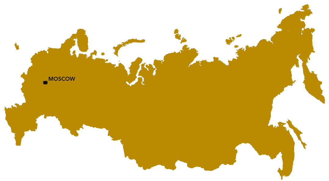 Map of Russia, with Moscow