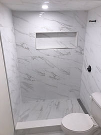 Carrara marble shower