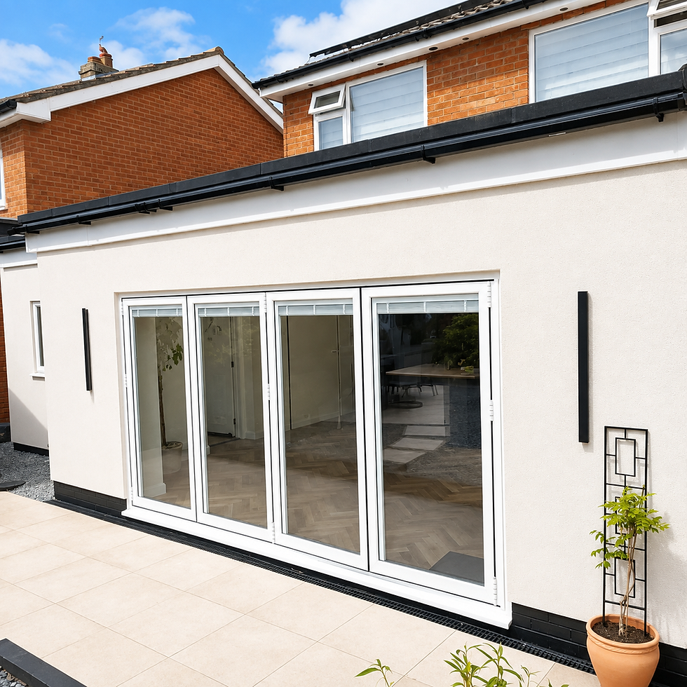 monocouche render to back wall and read extension