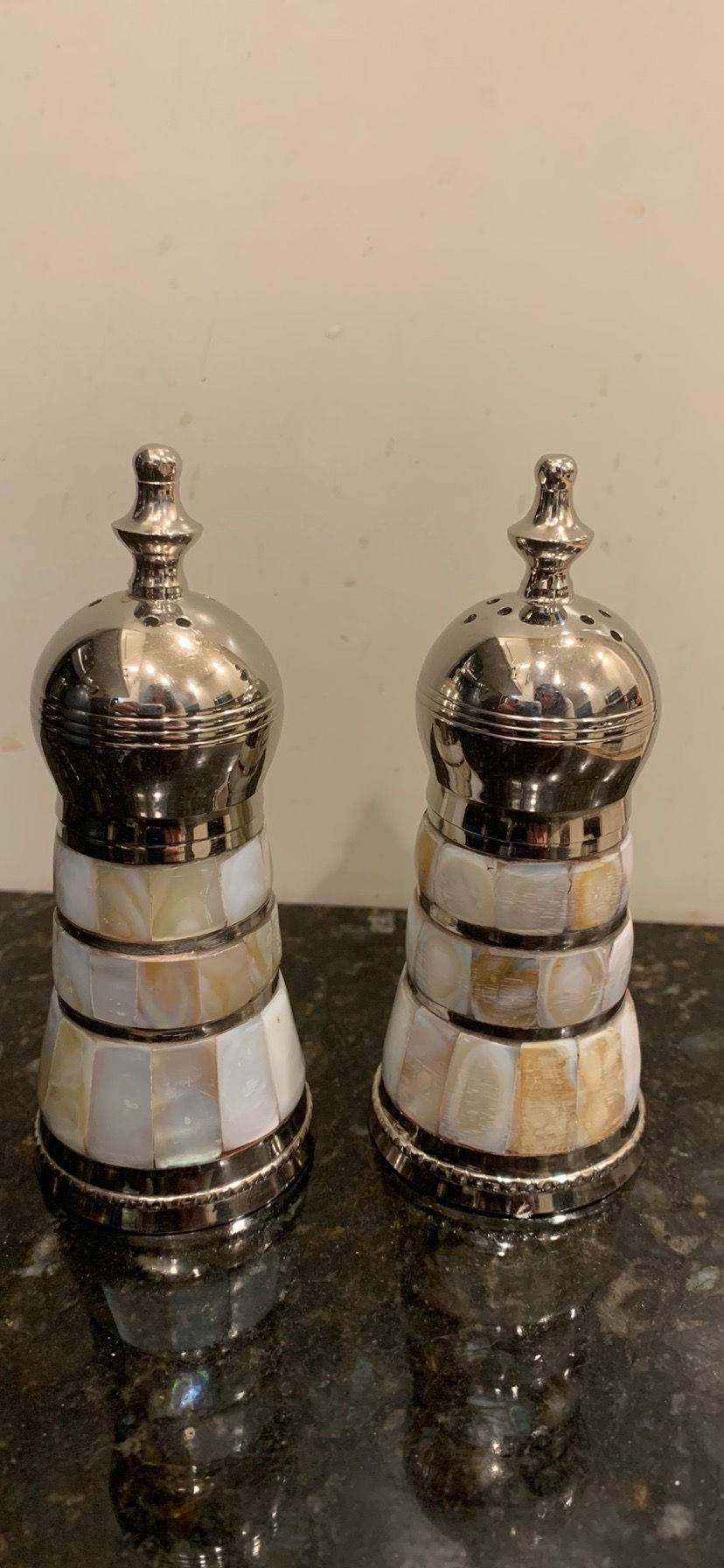 Mother of Pearl Salt & Pepper Shakers