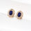 Thumbnail: Retro Design Lapis Lazuli and Zircon Earrings
