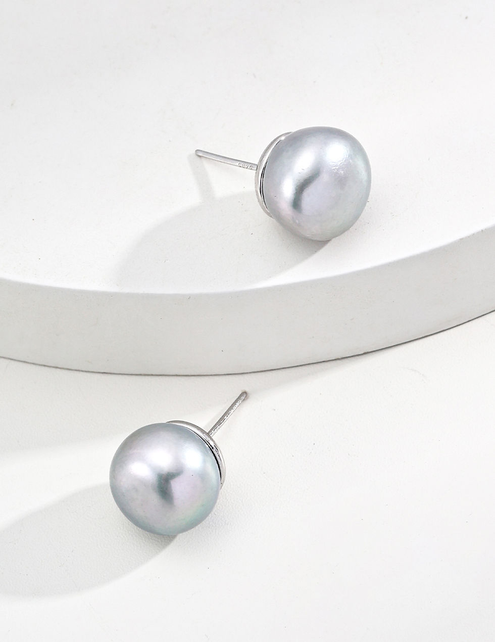Thumbnail: Pure Silver Pearl Stud Earrings
