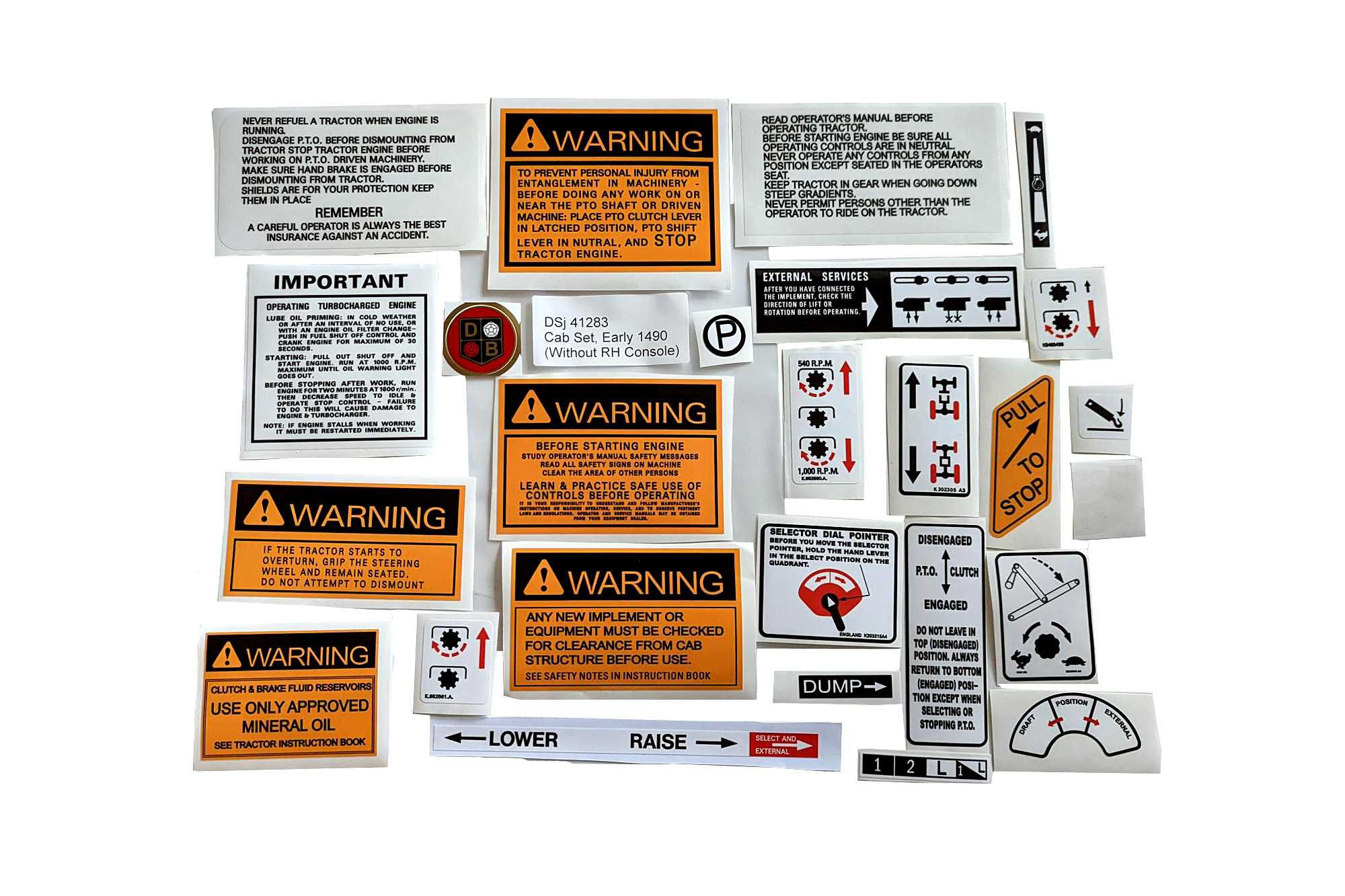 Decal Set, Cab, early 1490 (without R.H. console)