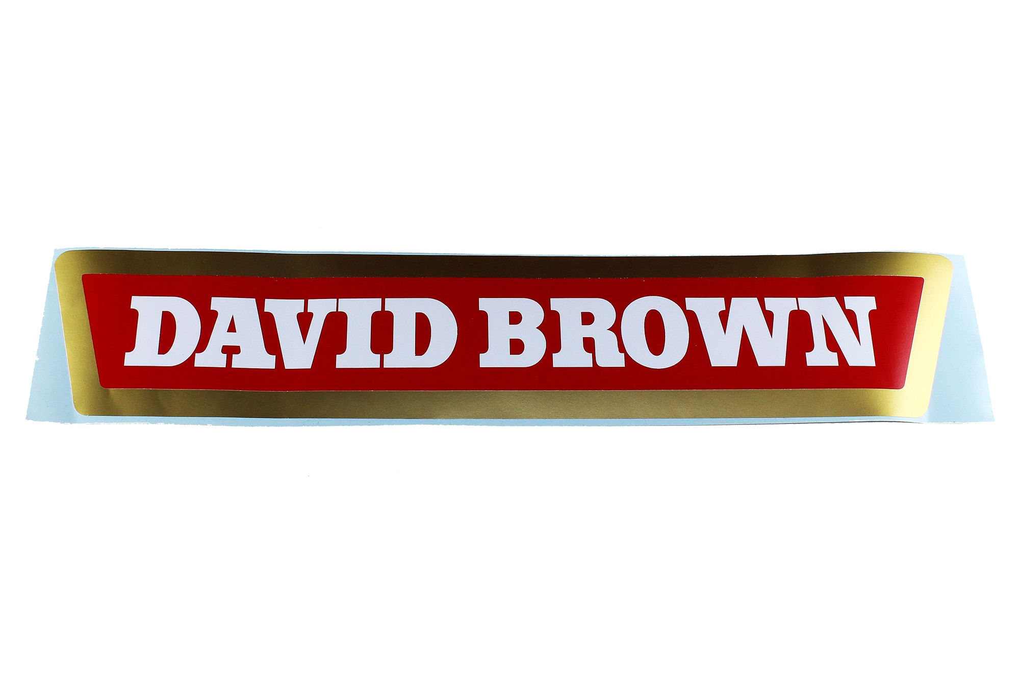 Decal, "DAVID BROWN", Sta-Dri cab roof, 780, 1200, Red/Gold/White