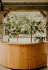 bar set up at wedding at Riverain Farm in Greenville, SC