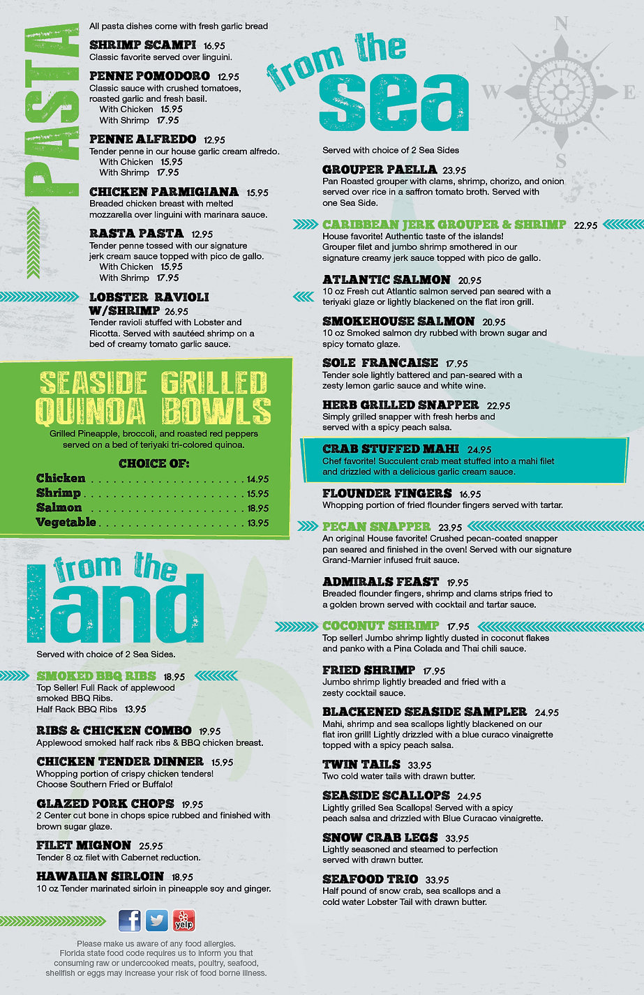 seasidegrilltiki SEASIDE MENU