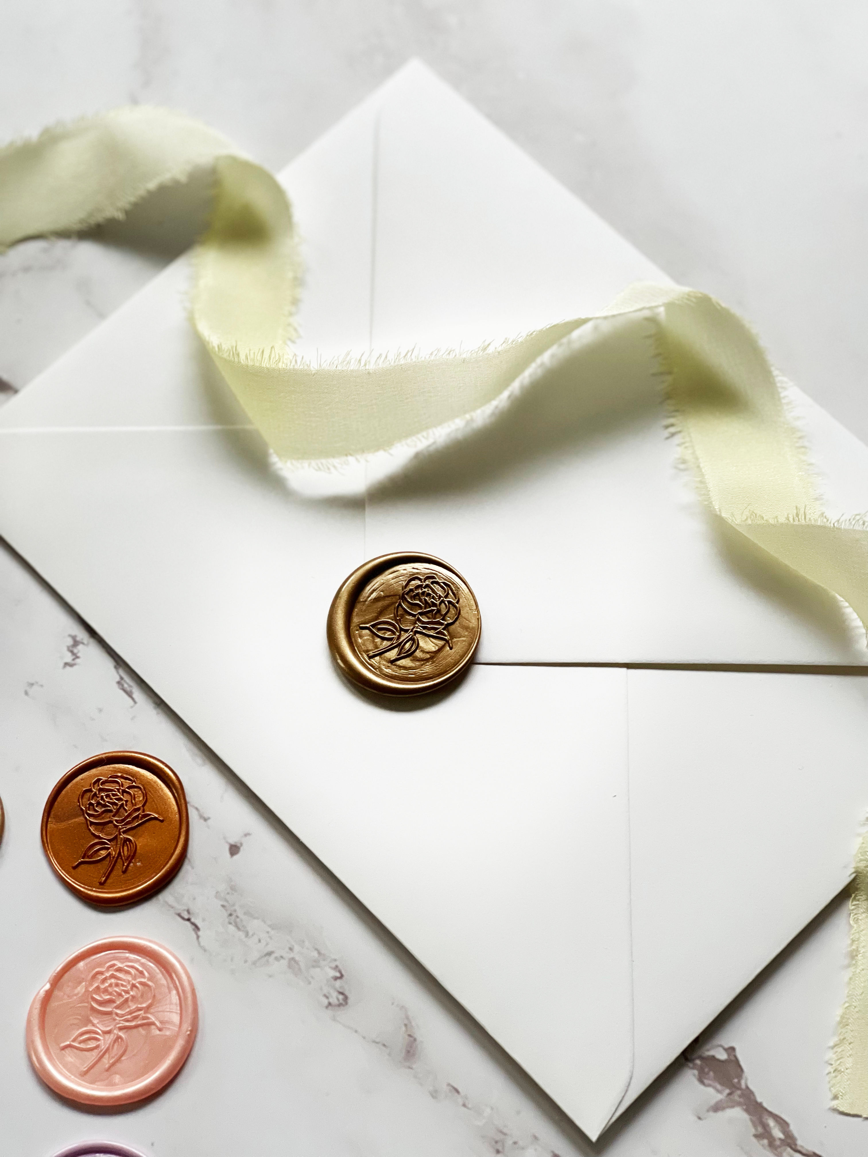 Rose Self Adhesive Wax Seal