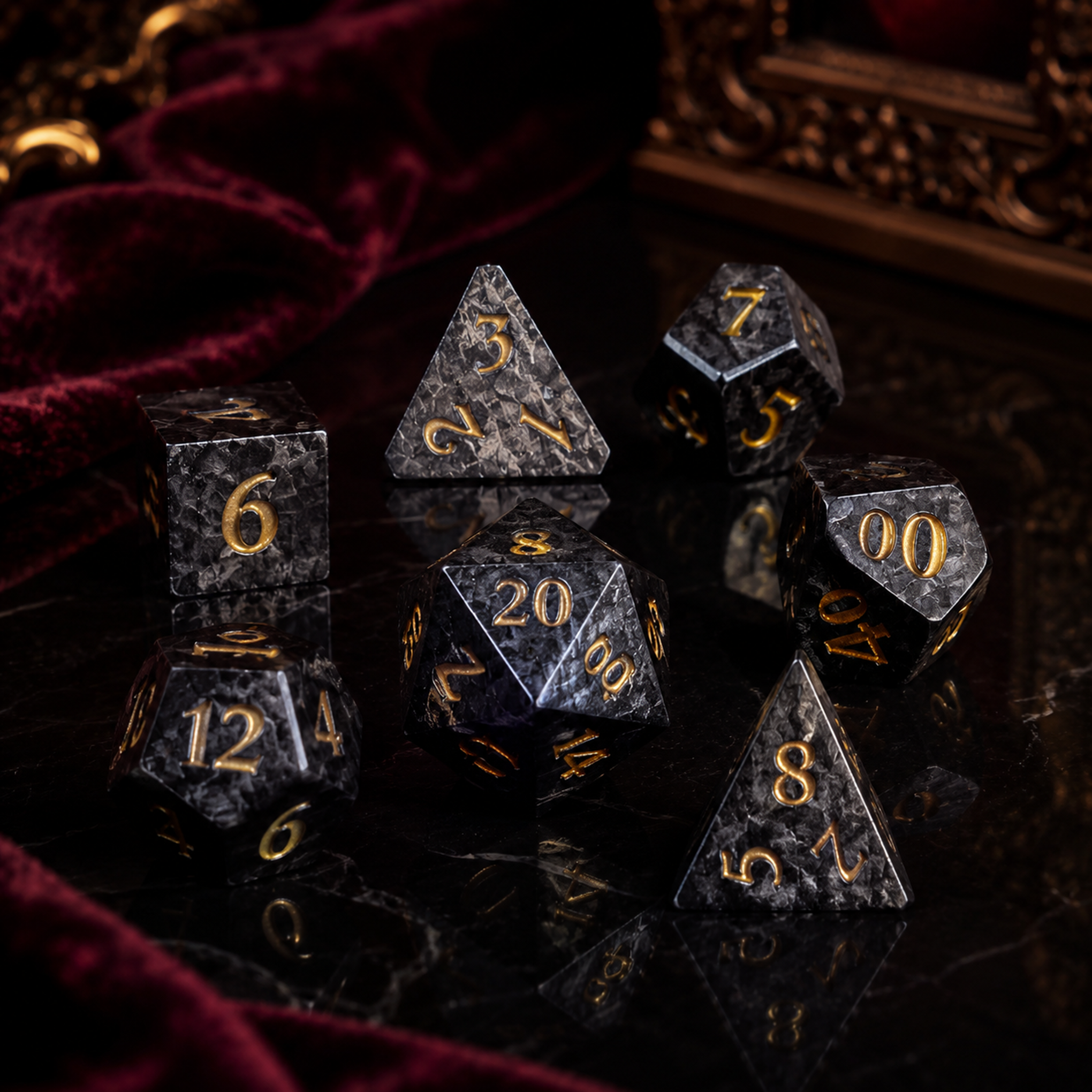 Shadowlance with Gold 7pc RPG Set