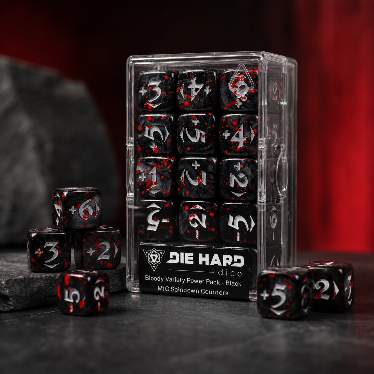 Bloody Negative Power Pack - MTG Spindown Counters (Black)